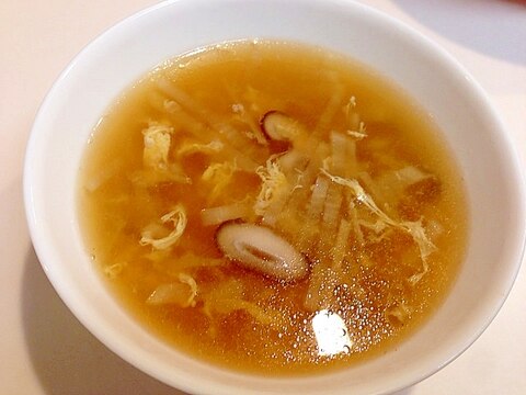 とろーりとろみをつけて☆大根と椎茸の中華卵スープ